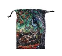 Sac de tarot avec cordon de serrage - Pochette en velours pour cartes de tarot, pierres runiques - Avec motif animal et cordon de serrage - Sac à cordon portable pour cristaux, accessoires de jeu de