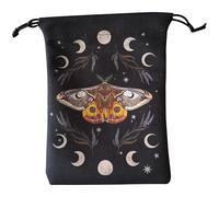 Sac De Tarot Avec Cordonnage | Support De Dés En Velours 13x18cm Pour Stockage De Bijoux | Mystique Tout Voir Symbolisme Des Yeux Pouche Pour Cartes Pendululum Life Tree Phase Phase Earth Spiritualité