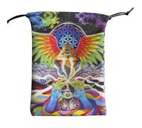 Sac De Tarot Avec Cordonnage | Support De Dés En Velours 13x18cm Pour Stockage De Bijoux | Mystique Tout Voir Symbolisme Des Yeux Pouche Pour Cartes Pendululum Life Tree Phase Phase Earth Spiritualité
