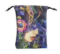 Sac De Tarot Avec Cordonnage | Support De Dés En Velours 13x18cm Pour Stockage De Bijoux | Mystique Tout Voir Symbolisme Des Yeux Pouche Pour Cartes Pendululum Life Tree Phase Phase Earth Spiritualité