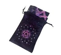 Sac de tarot | Boîte de rangement en velours | Étui de rangement pour cartes de tarot | Design gothique pour les amateurs de colliers, boucles d'oreilles, magiciens, pierres et