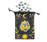Sac de Tarot, Pochette de Rangement à dés avec Cordon de Serrage | Organiseur de Pont de Protection pour Voyage, Jeux, rassemblements, Accessoires de Divination, Jeu de rôle, dés et Bijoux