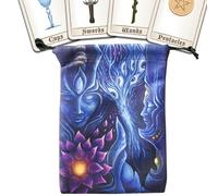 Sac De Tarot - Porte-cartes En Tissu De Tarot Oracle,Étui De Jeu Vintage Gothique Mignon Pour Bijoux Débutants Lecture Divination Halloween Amour