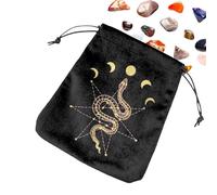 Sac de tarot | Sac de rangement durable en velours réutilisable avec | cordon de serrage, porte-cartes et bijoux pour les passionnés, sacs cadeaux à main, Noir , snake, Unisexe
