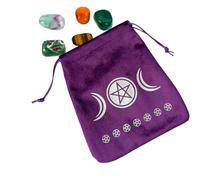Sac de tarot | Sac durable et réutilisable en velours et satin avec cordon de serrage | Rangement pour cartes de tarots Oracle pour runes et bijoux, cadeau de voyage, fête, pochette cadeau de Noël