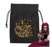 Sac De Tarot - Sac En Velours Avec Cordon De Cordon Pour Accessoires Tarot Multifonctionnel | Support Pour Cartes De Tarot Et Décrous, Sac À Bijoux Pour Cartes D'Oracle, Dites, Ztd07-Noir, Consulte la