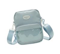 Sac de téléphone assorti transparent Itabag Harajukus - Style japonais - Messagers d'épaule pour affichage des broches - Bandoulière japonaise transparente, bleu, One Size