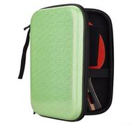 Sac de tennis de table, 2 raquettes + étui de rangement pour 6 balles, coque rigide en EVA, étanche, résistant aux chocs, poignée de transport portable pour joueurs (vert)