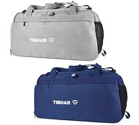 Sac de tennis de table Tibhar Hong-Kong avec poches latérales | Sac de sport | Sac d'entraînement et de voyage | Gris et Bleu marine