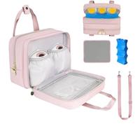 Sac de tire-lait portable avec refroidisseur compatible avec Elvie, Momcozy S12 Pro, Willow et Medela Pump dans le style, étui de transport pour tire-lait et accessoires, rose