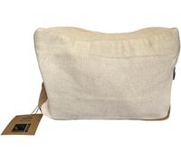 Sac de Toilette de Voyage en Coton Fairtrade - 100% Coton Fairtrade avec Base renforcée en Jute | Trousse de Maquillage de Voyage Durable et sans Plastique