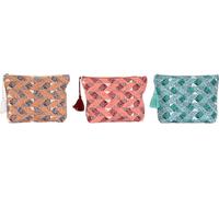 Sac de toilette de voyage Home ESPRIT Marron turquoise Corail 25 x 5 x 20 cm (3 pièces)