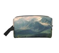 Sac de toilette de voyage imperméable à l'eau du drapeau du Canada, grande capacité, rangement de cosmétiques portable pour la salle de sport/essentiels quotidiens, Montagnes de l'Alaska, Jeden
