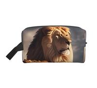 Sac de toilette de voyage résistant à l'eau avec cygnes blancs avec arbre floral rose, grande capacité, rangement portable pour salle de sport/essentiels quotidiens, Deux lions., Taille unique