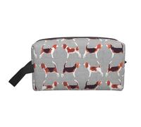 Sac de toilette de voyage résistant à l'eau avec feuilles tropicales, grande capacité, rangement portable pour salle de sport/essentiels quotidiens, Beagle Patterns, Taille unique