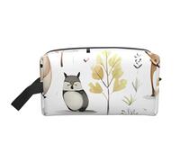 Sac de toilette de voyage résistant à l'eau en forme de cochon d'Inde avec lunettes, grande capacité, rangement portable pour salle de sport/essentiels quotidiens, Créatures de la forêt, Taille unique