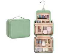 Sac de Toilette de Voyage Suspendu, Organisateur cosmétique en Cuir imperméable, Poche de avec poignée, 23 * 10 * 19cm, Facile à Utiliser, Portable pour Les Bijoux cosmétiques itinérants