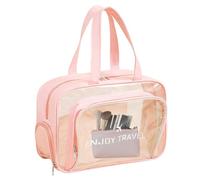 Sac de toilette étanche - Grand étui avec fermeture éclair, accessoire pour piscine de plage | acétate d'éthylène-vinyle transparent satiné, joint d'étanchéité pour charges à joint St, Pink
