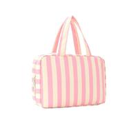 Sac De Toilette Léger Portable Sac rayé 4 compartiments pliable imperméable | Trousse toilette femme Rangement Tote Armoire Salle De Bain Croisière Vacances W nd Douche Valise