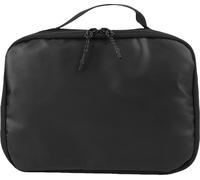 Sac de toilette noir deux couches grande capacité éclaboussable maquillage portable avec poignée pour le voyage