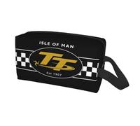 Sac de toilette personnalisé Isle Of Man Tt Racing pour moto pour femmes Organisateur de maquillage cosmétique Lady Beauty Storage Dopp Kit Box