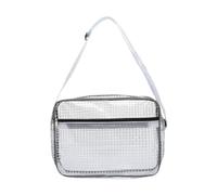 Sac de transport à bandoulière en PVC transparent - 40 x 30 x 12 cm - Organisateur d'outils transparent pour les tâches extérieures et l'utilisation en salle blanche - Blanc