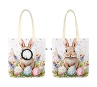 Sac de transport à bandoulière en toile pour animaux de compagnie, aquarelle, œufs de lapin et fleurs, avec trou réglable pour petits chiens et chats