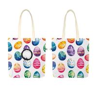Sac de transport à bandoulière en toile pour animaux de compagnie, coloré et texturé avec motif œufs de Pâques avec trou réglable pour petits chiens et chats