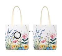 Sac de transport à bandoulière en toile pour animaux de compagnie, motif fleurs sauvages à l'aquarelle avec fond floral mignon avec trou réglable pour petits chiens et chats
