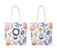 Sac de transport à bandoulière en toile pour animaux de compagnie, œufs de Pâques colorés, feuilles et fleurs, avec trou réglable pour petits chiens et chats