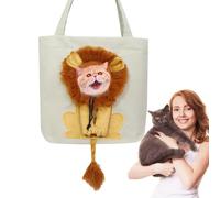 Sac de transport à bandoulière pour chien | Sac à bandoulière en toile en forme de lion | Sac de transport respirant avec cordon élastique pour contenir chaton pour portefeuille, livres