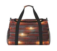 Sac de transport à main de grande capacité avec imprimé « Lights hit the brick wall » pour les escapades de week-end