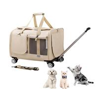 Sac de transport à roulettes pour chat/chien - Approuvé par les compagnies aériennes - Abricot Taille unique