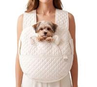 Sac de transport antidérapant mains libres grande capacité pour chien | Sac à dos de transport avant pour chien, pour randonnée, camping, marche, voyage, sortie en plein air, blanc