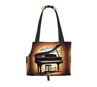 Sac de transport avec imprimé piano violon et notes de musique pour chiots et animaux de compagnie pour petits chiens, chats et lapins