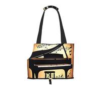 Sac de transport avec imprimé piano violon et notes de musique pour chiots et animaux de compagnie pour petits chiens, chats et lapins