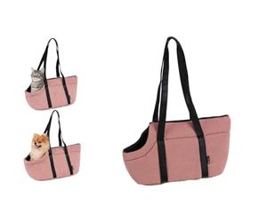 Sac de Transport Chat - Chien - Flamingo Alessia Rose - 46×23×25 cm - Polyester côtelé + Mousse - Ouverture Dessus - Coussin Amovible - Sangle sécurité - Poche