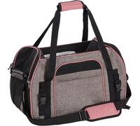 Flamingo Sac de Transport pour Chiot - Puppy Love - Xandor Taupe - 48x25x33cm - Fond Amovible avec Housse détachable - Bandoulière réglable - Bandes réfléchissantes