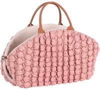 Sac de Transport Chat - Chien - Flamingo Yzma Rose - 42×26×25 cm - Polyester + Mousse - Coussin Double Face (Peluche/Textile) - Sangle sécurité - 2 poignées - Lavable