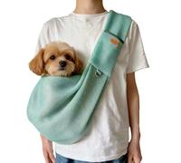 Sac de Transport Chien, Réversible Sac pour Chat Kaki Petit, Portable Inclinable Porte Chat Ventral, avec Poches et Crochets, Convient aux Animaux