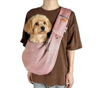 Sac de Transport Chien, Réversible Sac pour Chat Kaki Petit, Portable Inclinable Porte Chat Ventral, avec Poches et Crochets, Convient aux Animaux