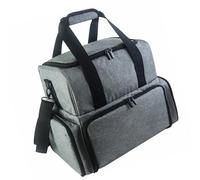 Sac de transport compact à double couche pour vernis à ongles avec espace pour bouteilles et séchoir à ongles avec organisateur d'outils et sac de rangement de beauté, gris, Beauté de masse