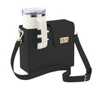 Sac de Transport de Bouteilles d'eau pour La Coupe Stanley, Porte-Bouteille Multifonctionnel avec Bandoulière Réglable, Sac de Transport de Bouteilles d'eau Portable pour L'extérieur (Noir)