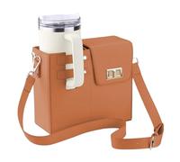 Sac de Transport de Bouteilles D'eau pour La Coupe Stanley, Porte-Bouteille Multifonctionnel avec Bandoulière Réglable, Sac de Transport de Bouteilles D'eau Portable pour L'extérieur (Marron)