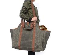 Sac de Transport de bûches de feu, Toile cirée de Grande capacité, Support de Bois de Chauffage d'intérieur, Sac fourre-Tout en Toile cirée, Sac de Rangement du Bois, Sac de