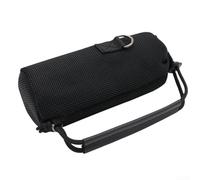 Sac de transport de protection en maille pour haut-parleur JBL Flip7, léger, avec transparence sonore et fermeture à cordon de serrage (noir avec sangle)