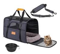 Sac de transport de qualité supérieure pliable et léger avec ouverture sur le dessus - Sac de transport pour chien avec poignées - Sac de transport portable avec tapis amovible - Sac de transport pour
