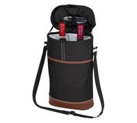 Sac de Transport de vin pour 2 Bouteilles de vin, Sac Isotherme à vin étanche, Sac Isotherme étanche avec poignée et bandoulière pour dîner, Dégustation de vin, Voyage, Sac à vin pour 2 Bouteilles