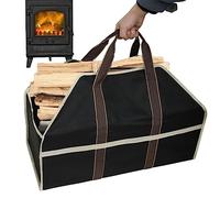 Sac de transport en bois pour bois de chauffage | Sac de transport de bûches en tissu Oxford, accessoires de cheminée, grand support de rangement pour bois, sac de transport de bûches robuste