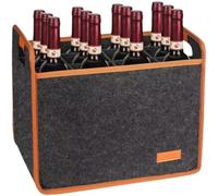 Sac de transport en feutre pour 6/12 bouteilles de vin, panier de rangement pour bouteilles de vin, alcool, bière, boissons, panier de rangement pour voyage, pique-nique, barbecue, fête, gris, Mode